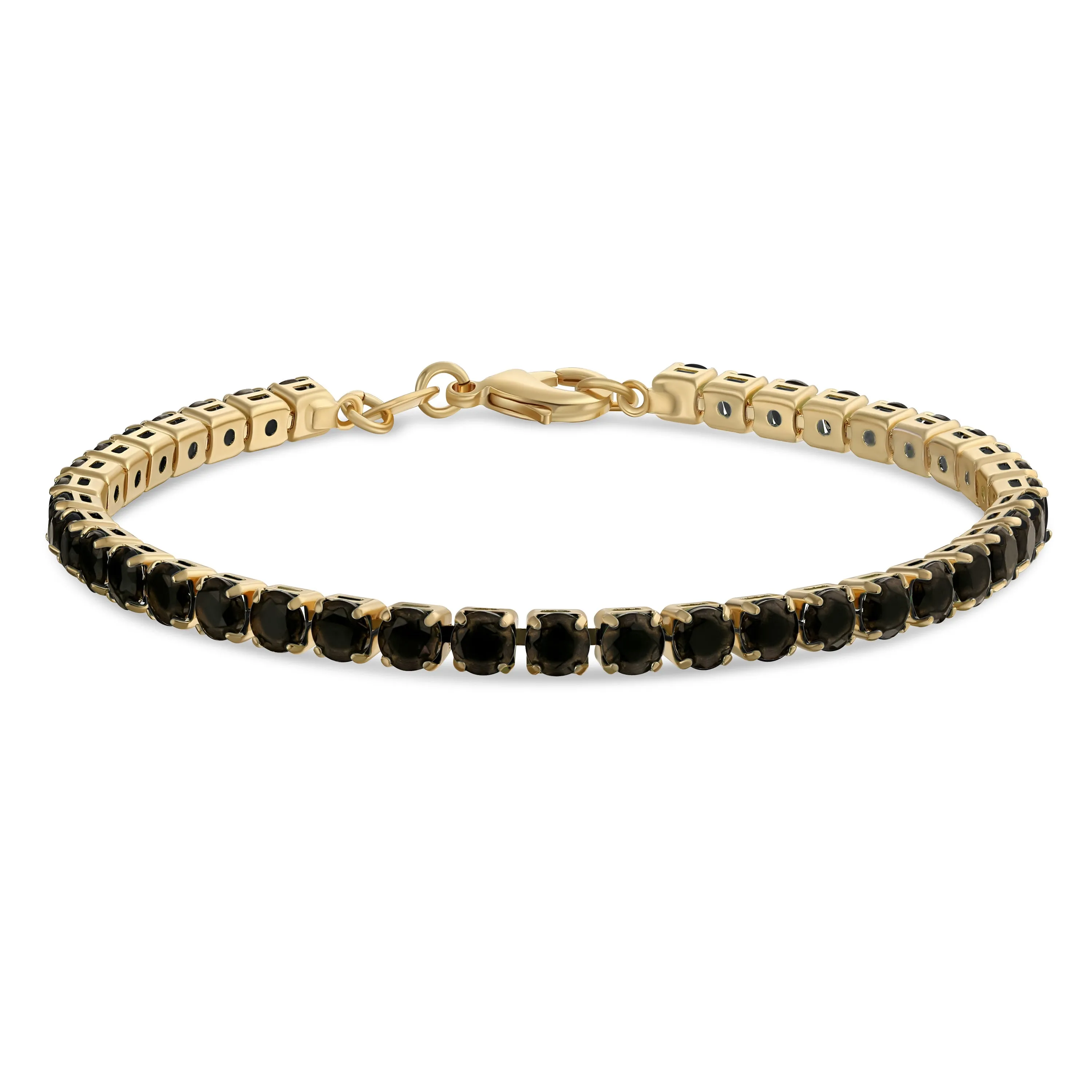 Classic 12CTW Blue CZ Tennis Bracelet 14K Gold Plated 7.5 Inch