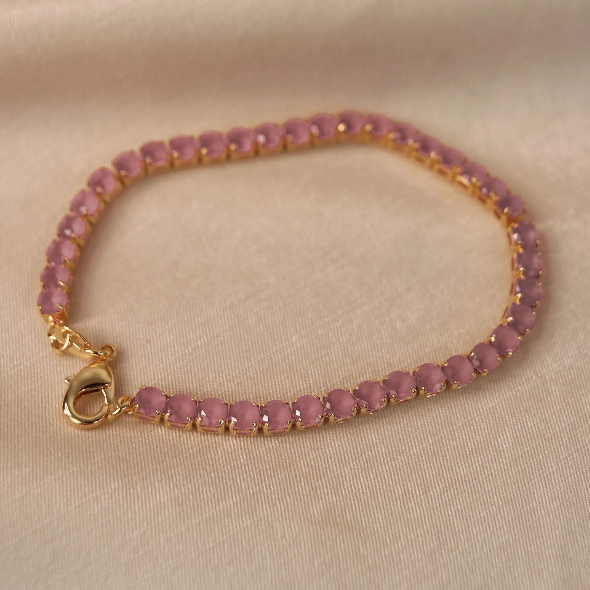 Classic 12CTW Blue CZ Tennis Bracelet 14K Gold Plated 7.5 Inch