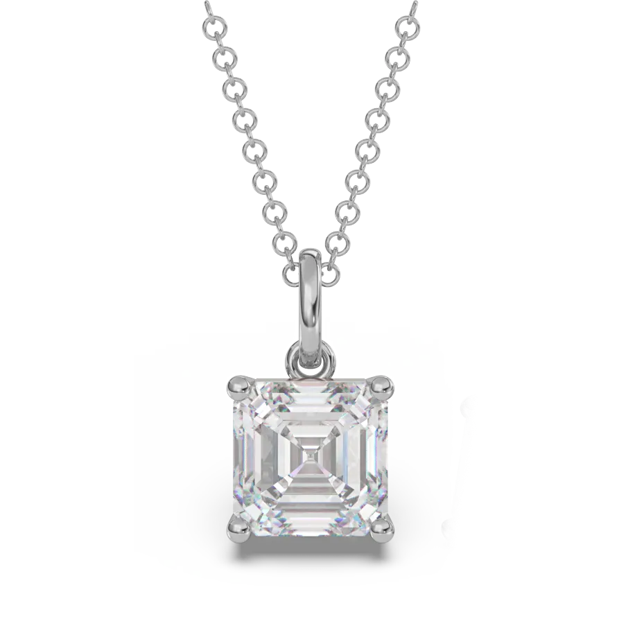 Classica VVS1 Asscher Cut Moissanite Solitaire Necklace