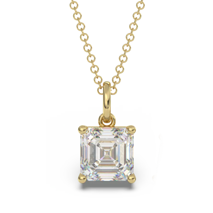 Classica VVS1 Asscher Cut Moissanite Solitaire Necklace