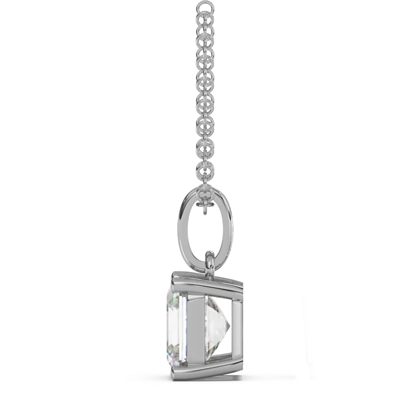 Classica VVS1 Asscher Cut Moissanite Solitaire Necklace