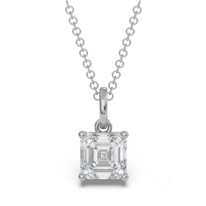 Classica VVS1 Asscher Cut Moissanite Solitaire Necklace