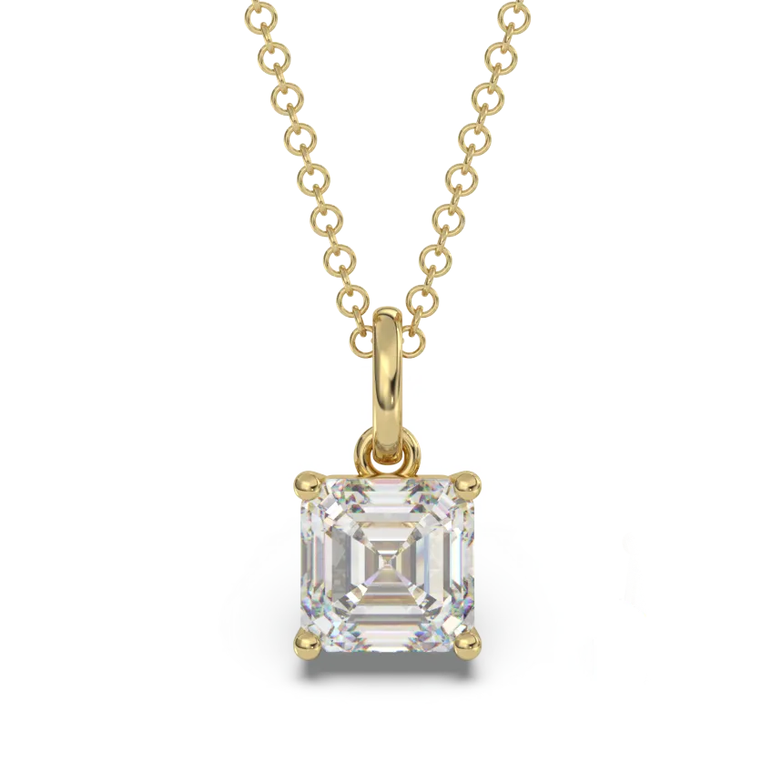 Classica VVS1 Asscher Cut Moissanite Solitaire Necklace