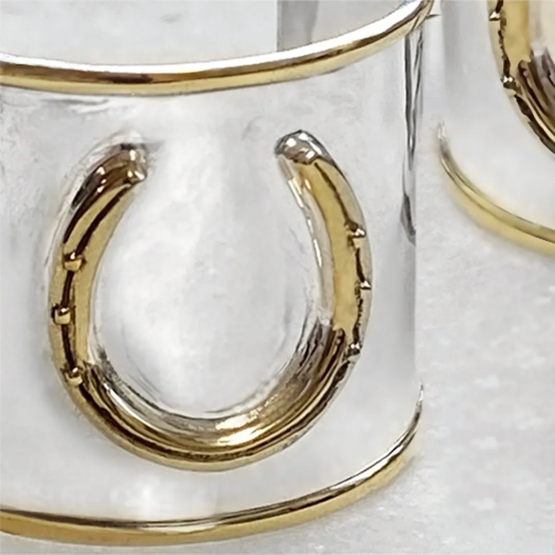 Cody - Hammered Sterling Silver on Brass Horseshoe Wrist Cuff Bracelet
