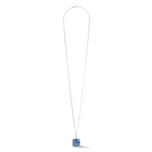 Coeur De Lion Silver Blue Square Aventurine Amulet Necklace