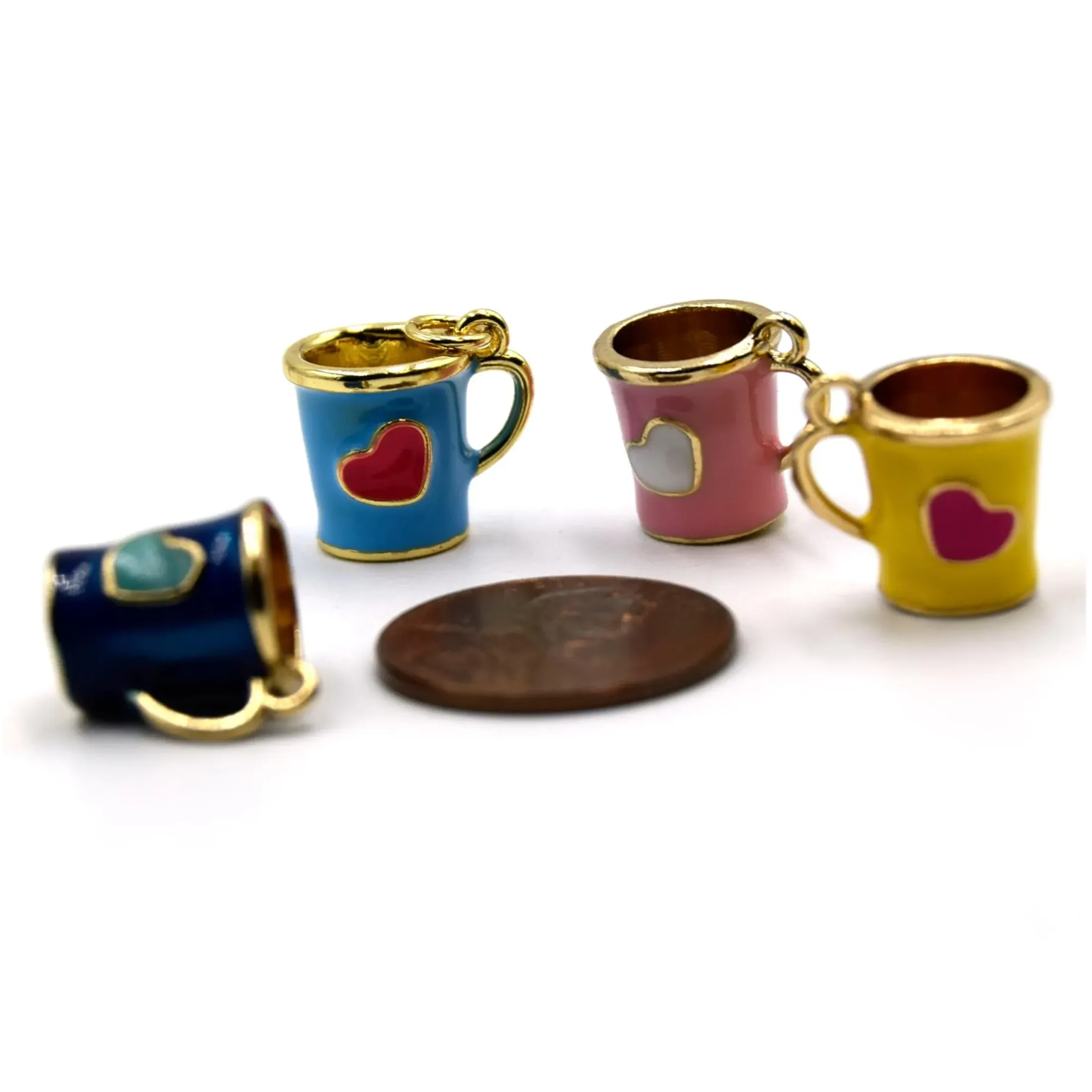 Coffee Cup Charms for Bracelet and Necklaces - Coffee Lover's Jewelry