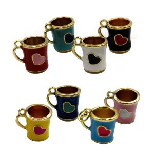 Coffee Cup Charms for Bracelet and Necklaces - Coffee Lover's Jewelry