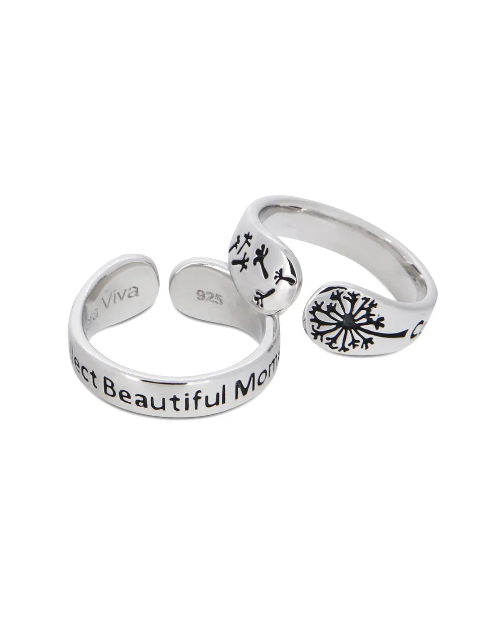 Collect Beautiful Moments Dandelion Sterling Silver Adjustable Ring