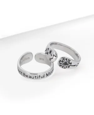 Collect Beautiful Moments Dandelion Sterling Silver Adjustable Ring