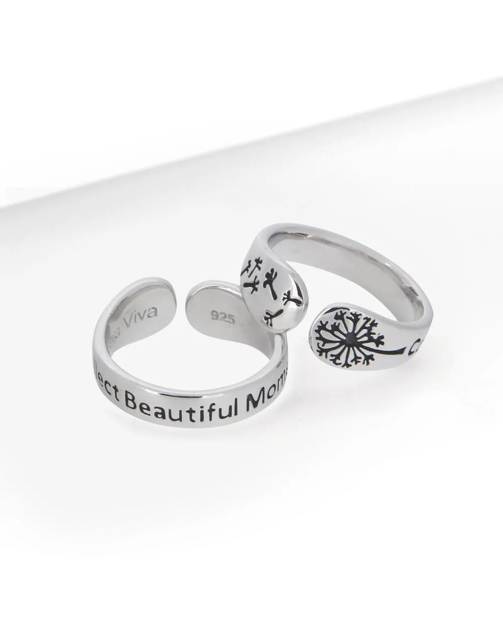 Collect Beautiful Moments Dandelion Sterling Silver Adjustable Ring