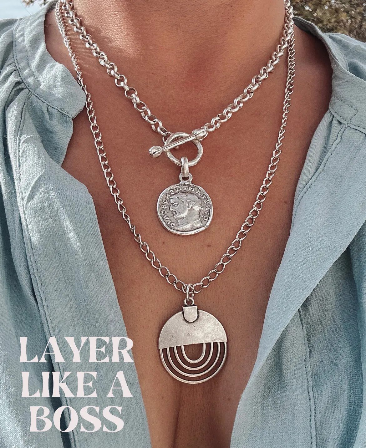 Concentric Rings Layering Necklace