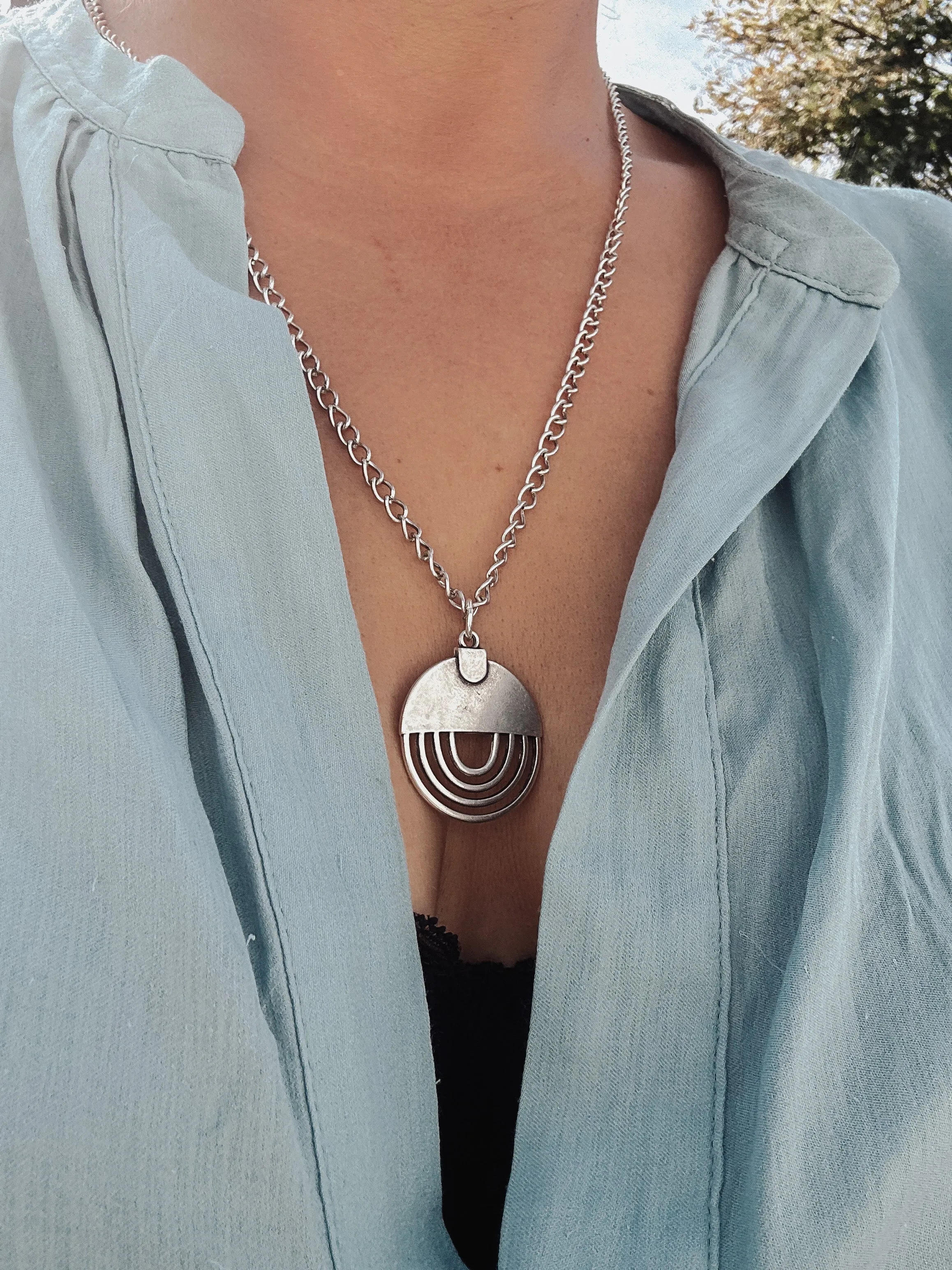 Concentric Rings Layering Necklace