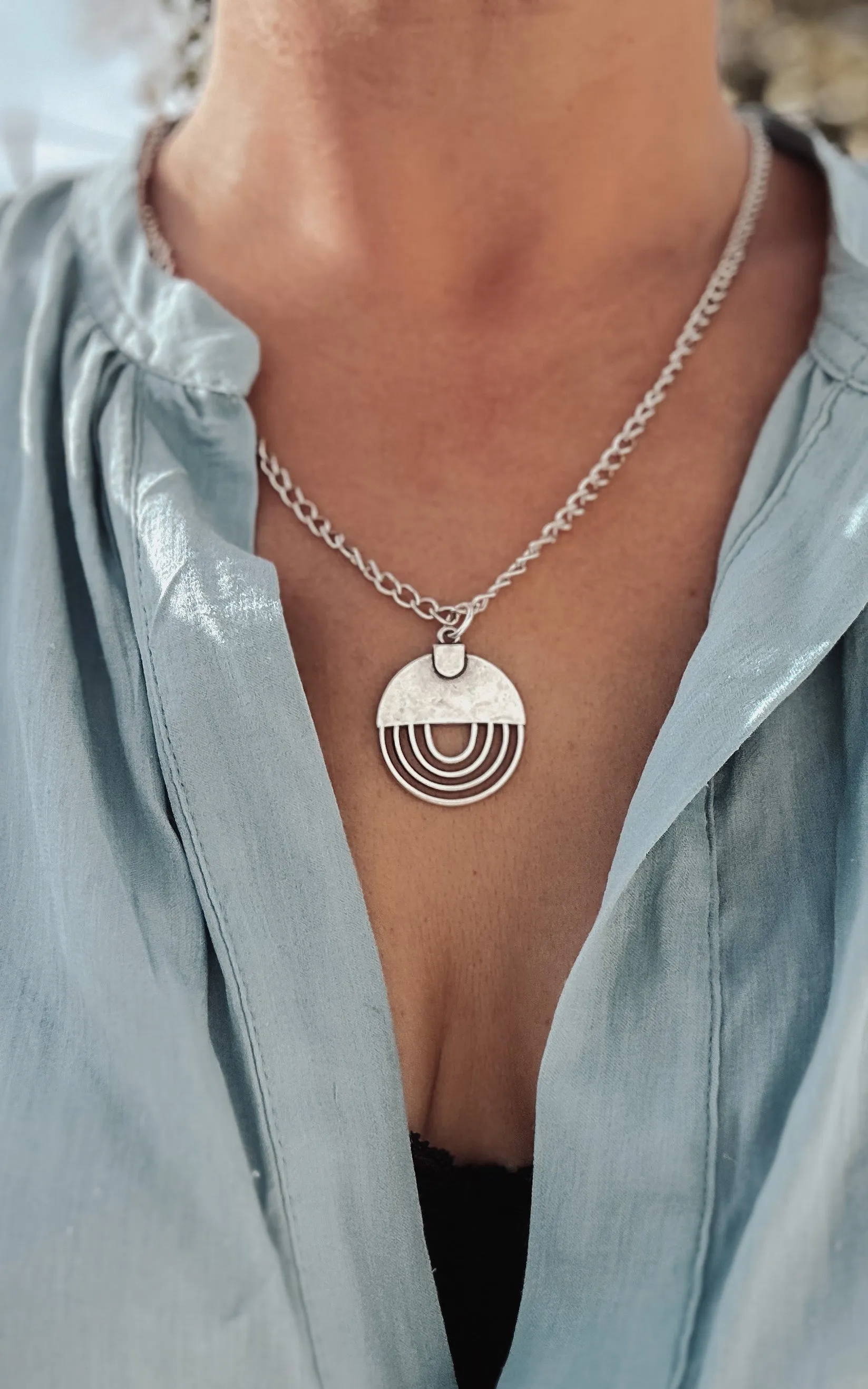 Concentric Rings Layering Necklace