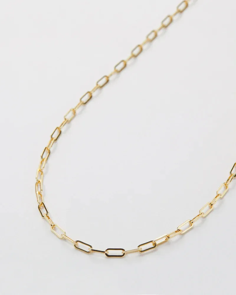 Connected Delicate Paperclip Chain Necklace