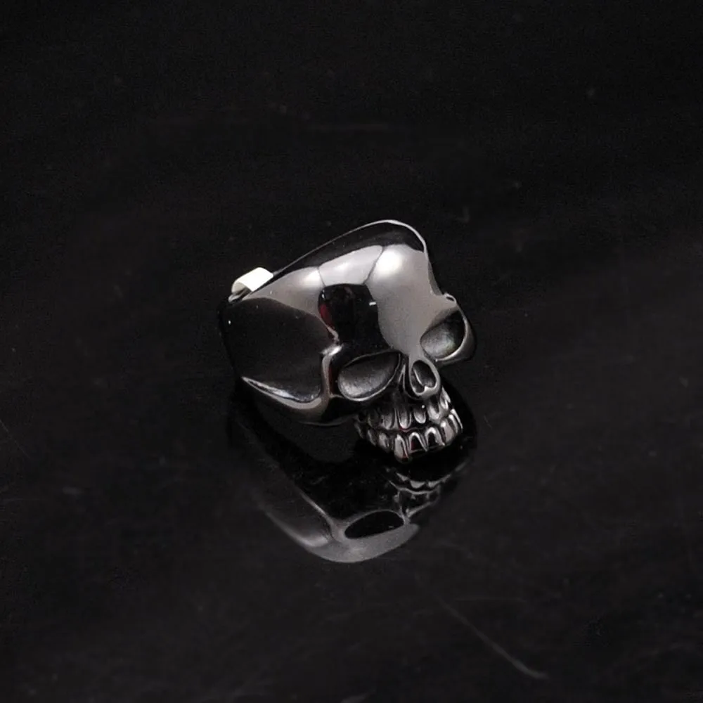 Cool Stainless Steel Rings For Men Trendy Smooth Polishing Big Tripple Skull Ring Punk Biker Jewelry
