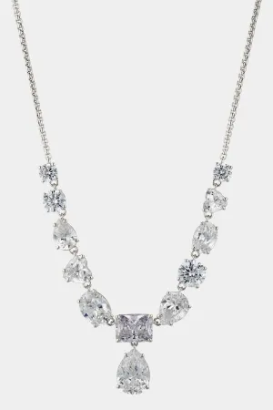 CORA PEAR DROP MIXED CZ FRONTAL NECKLACE
