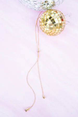 Crystal Avenue Goldtone Teardrop Slider Necklace