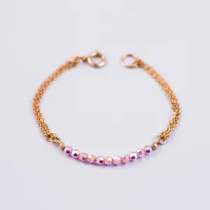 Crystal Bead Bracelet Gold & Light Rose AB