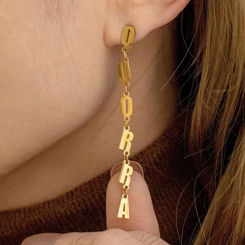 Custom Long Name Earring