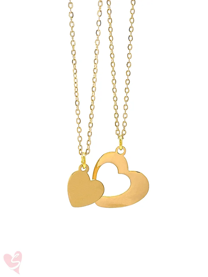 Custom Soulmate© Double Heart Set Names Necklace