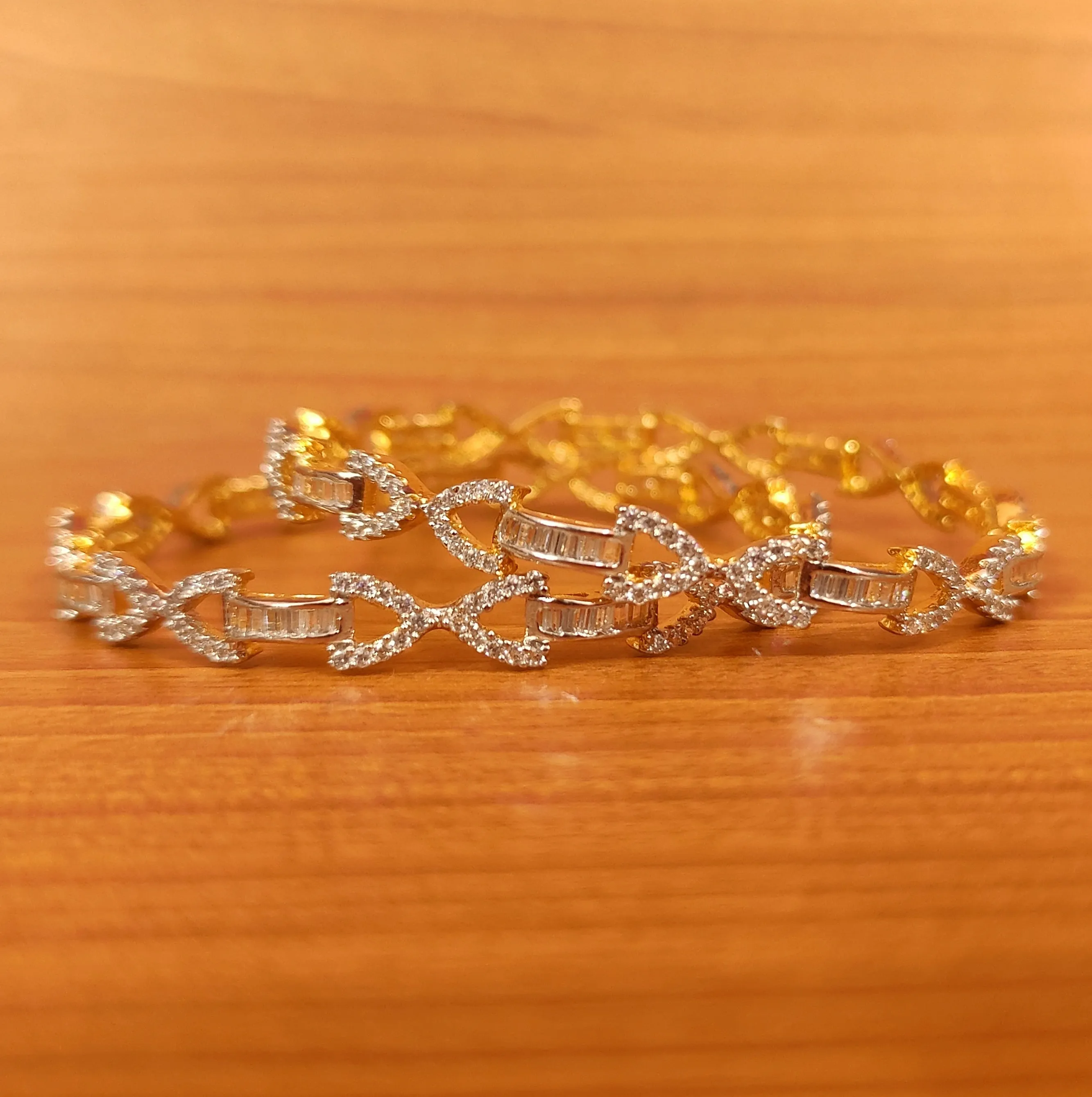 CZ STUDDED DIAMOND LOOK ELEGANT BANGLES