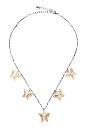 Dainty Butterfly Chain Necklace and Earring Set