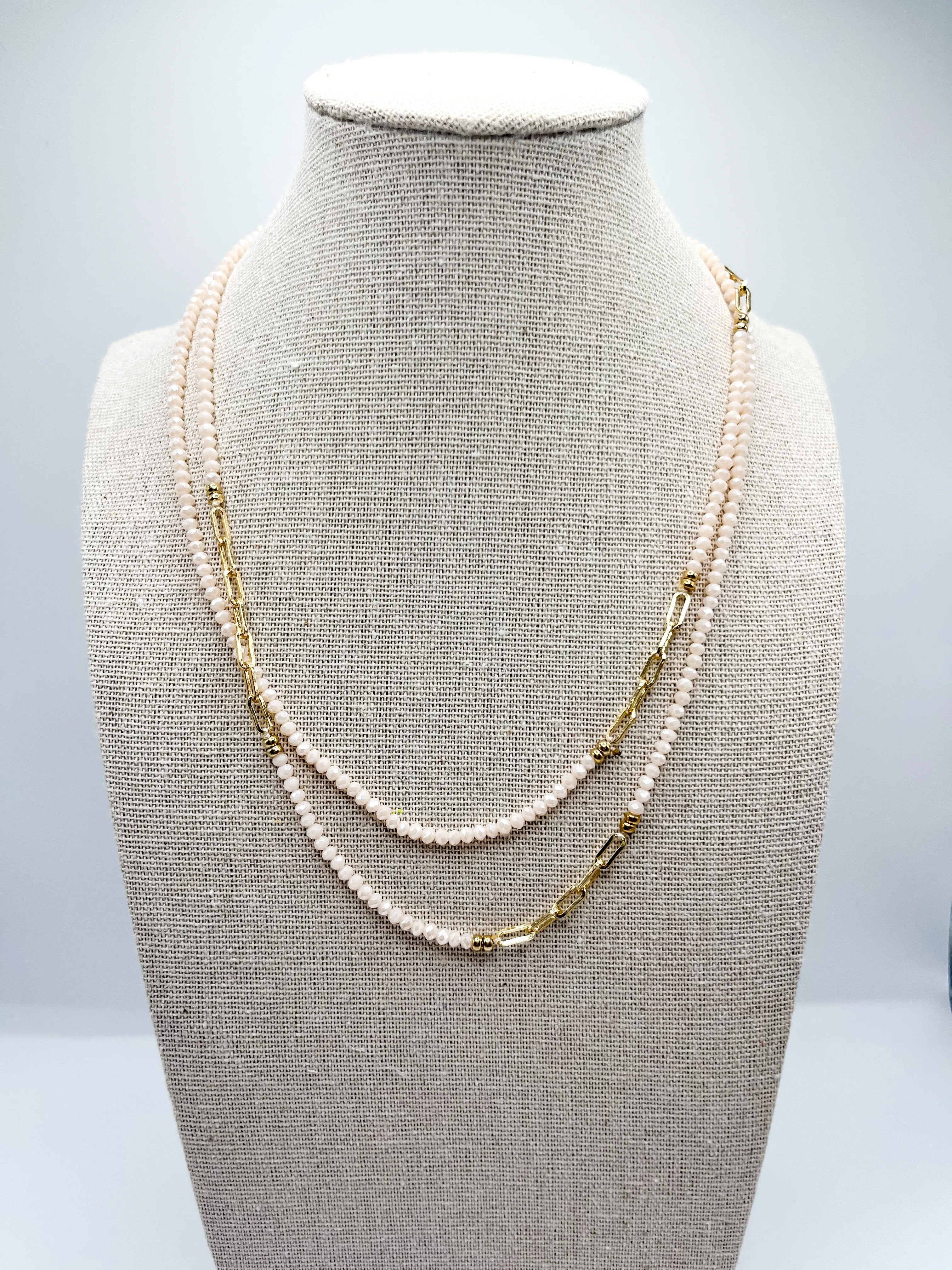 Dainty Gold Bead Necklace