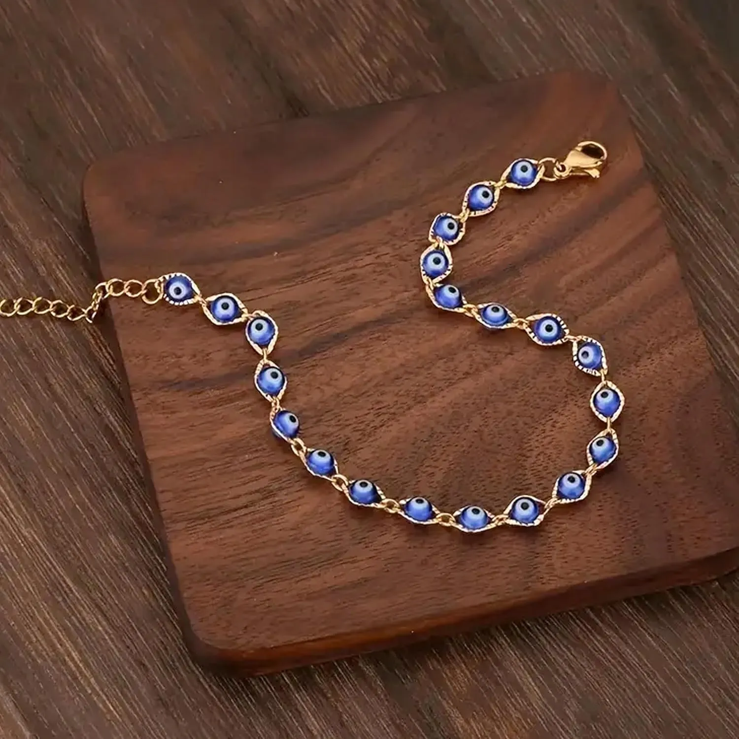 Dainty Gold Bracelets for Women Trendy Evil Eye Bracelets Hand Chain Bracelet Turkish Lucky Hand Jewelry Gifts