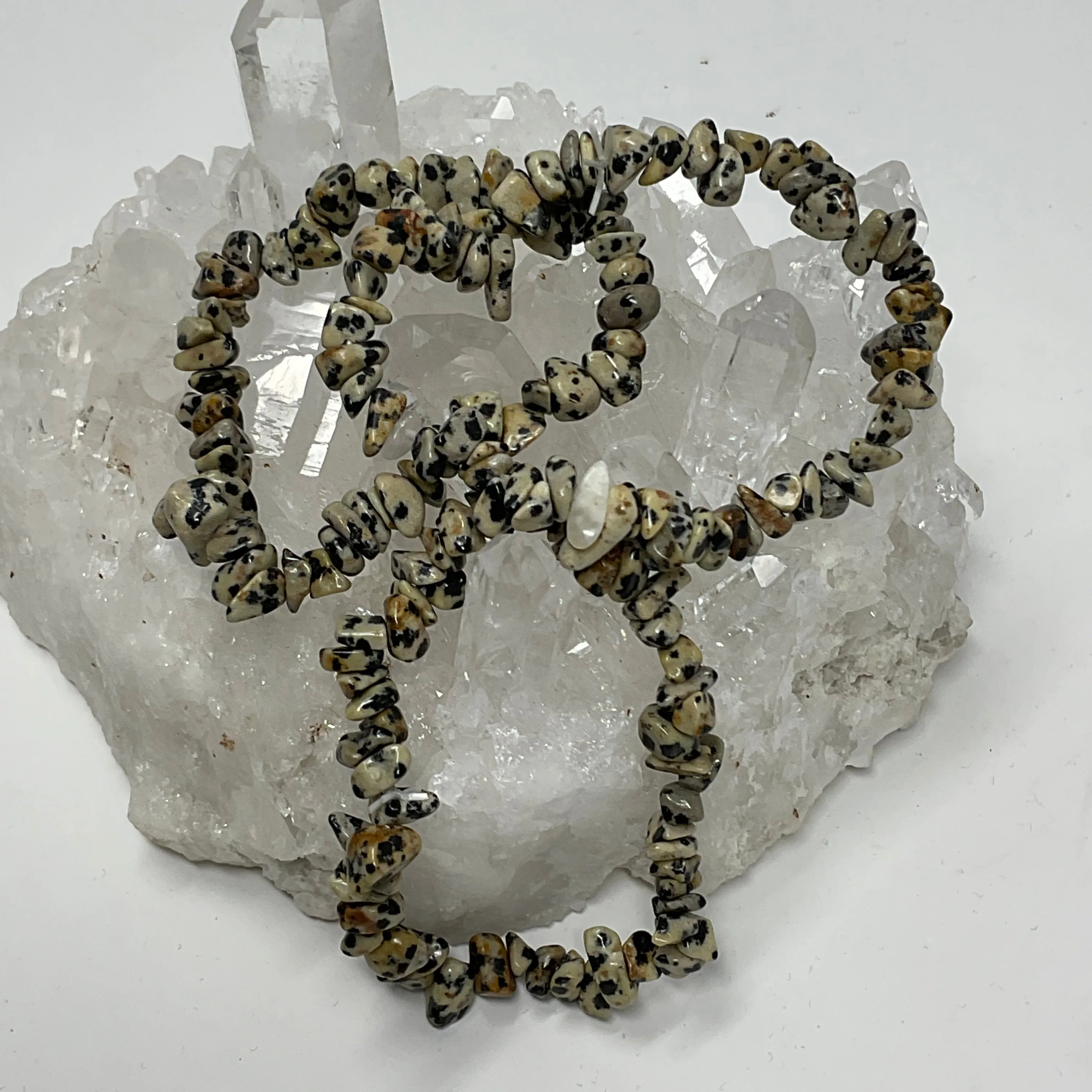 Dalmatian Jasper 3-Piece Chip Bracelet Set