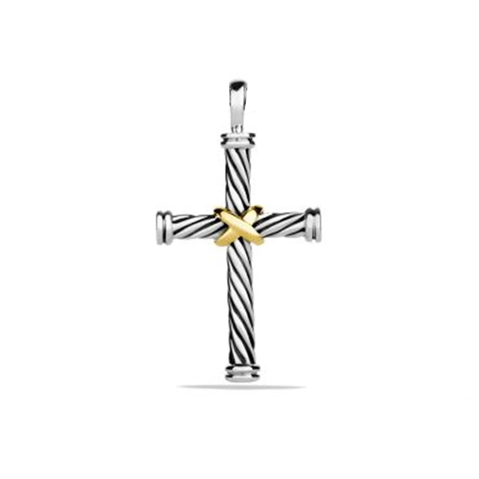 David Yurman Cable Classic Collection Cross with 18k Yellow Gold
