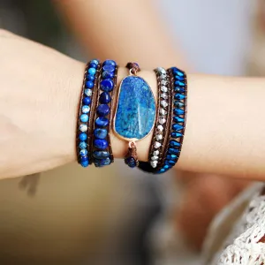 Deep Blue Wrap Bracelet