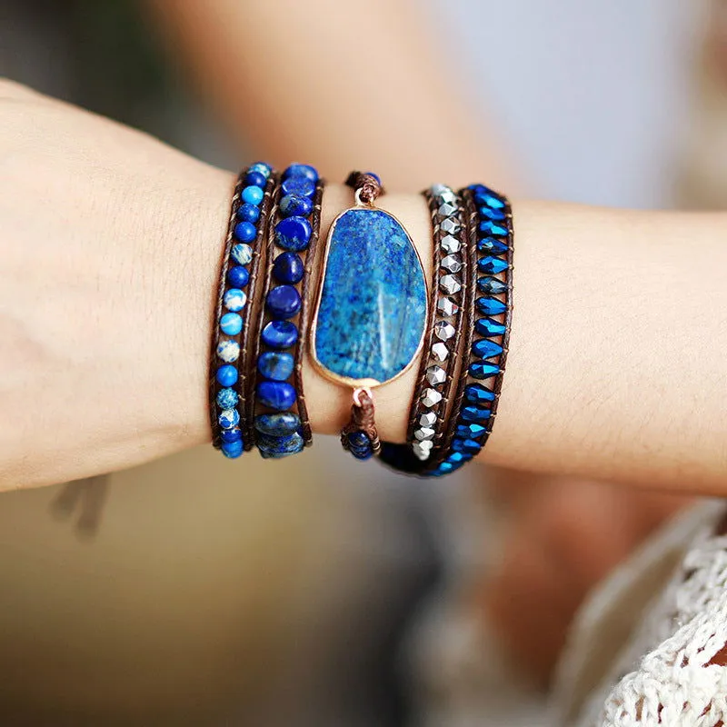 Deep Blue Wrap Bracelet