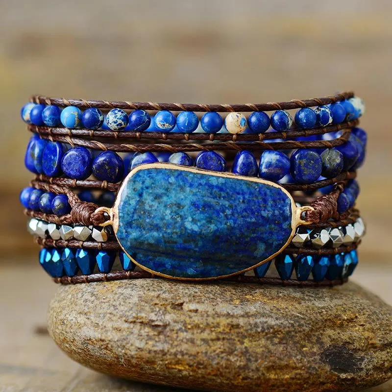 Deep Blue Wrap Bracelet