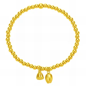 Delicate Floral Chain Bracelet in 18K Gold Plated Steel
