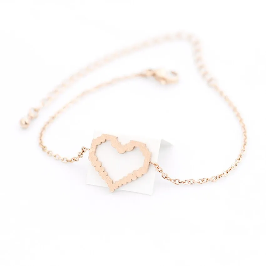 Delicate Love Heart Bracelets For Women Stainless