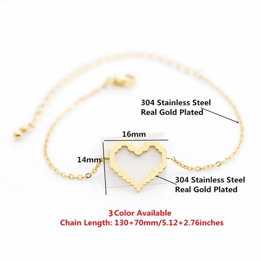 Delicate Love Heart Bracelets For Women Stainless