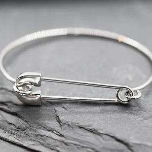Delicate safety pin style bangle