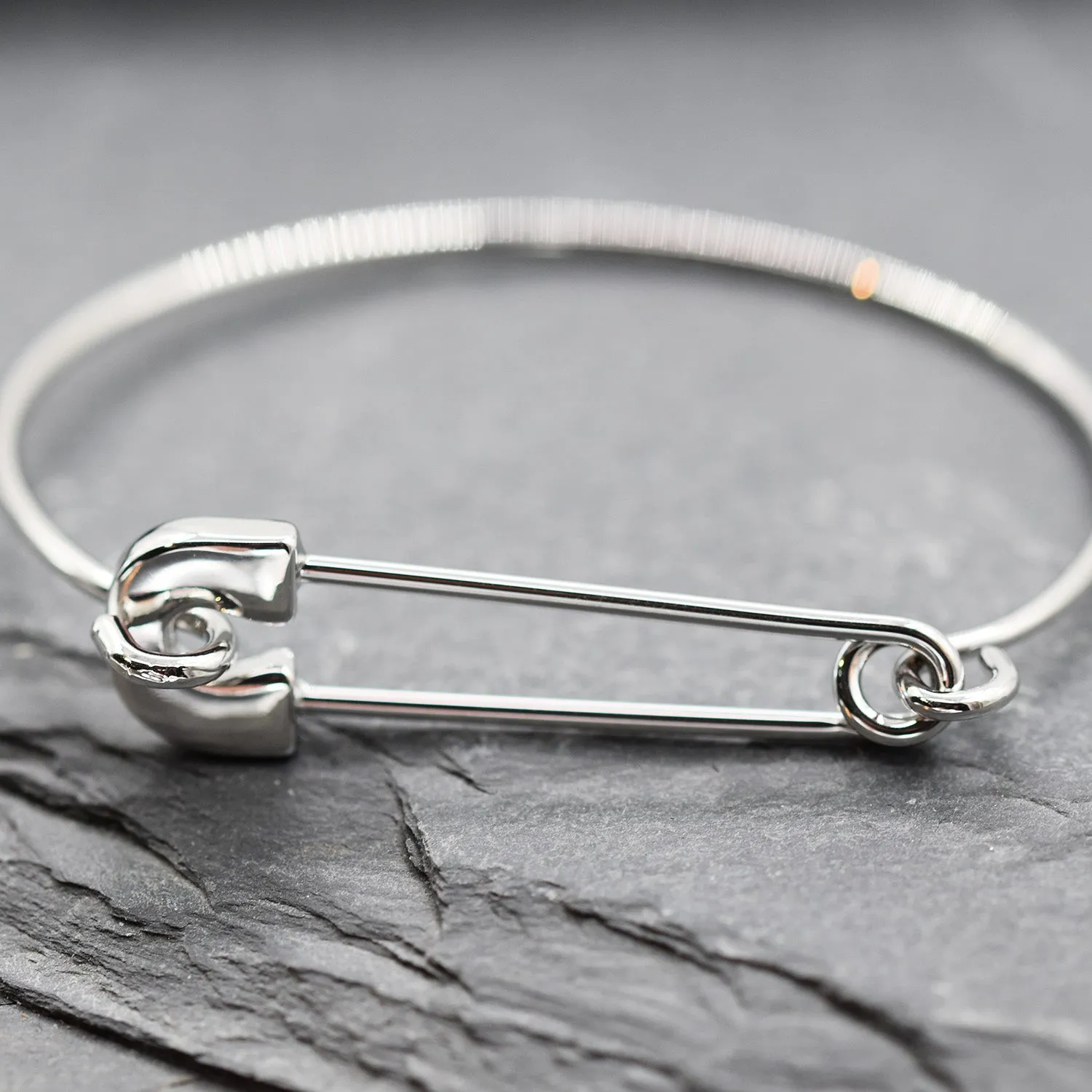 Delicate safety pin style bangle