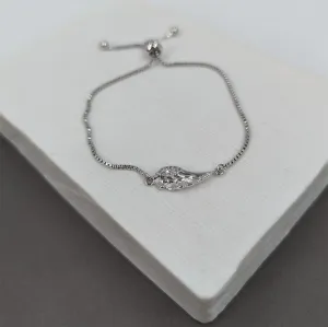 Delicate small crystal angel wing bracelet