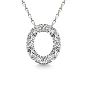 Diamond 1/8 Ct.Tw. Letter O Pendant in 14K White Gold"