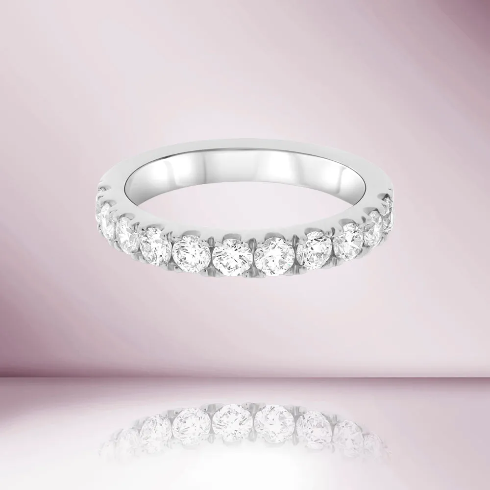 Diamond Halfway Eternity Band in 14K Gold, 3.00 mm wide