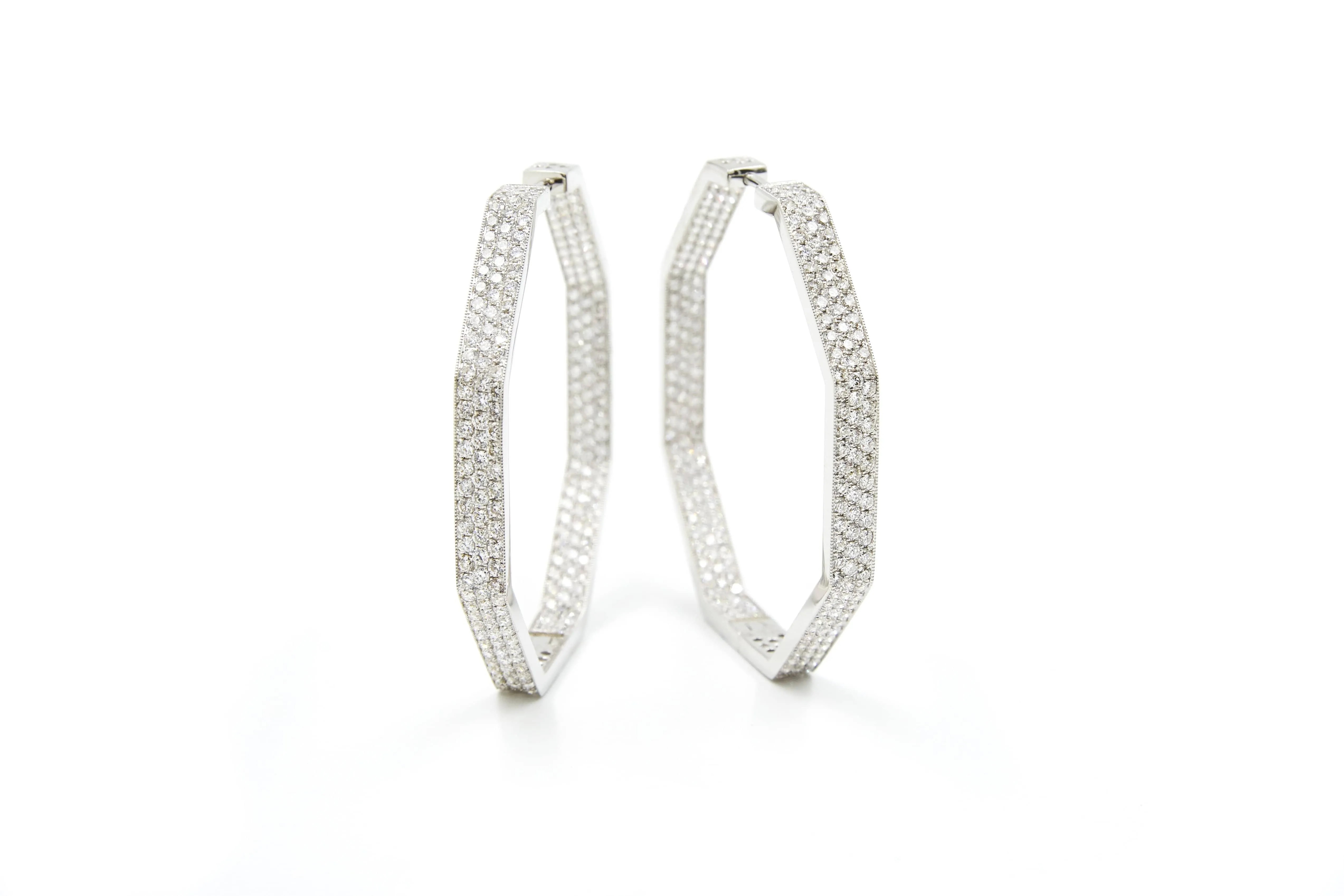 DIAMOND HOOP EARRINGS - CHRIS AIRE TRANSFORMATION DIAMOND EARRINGS