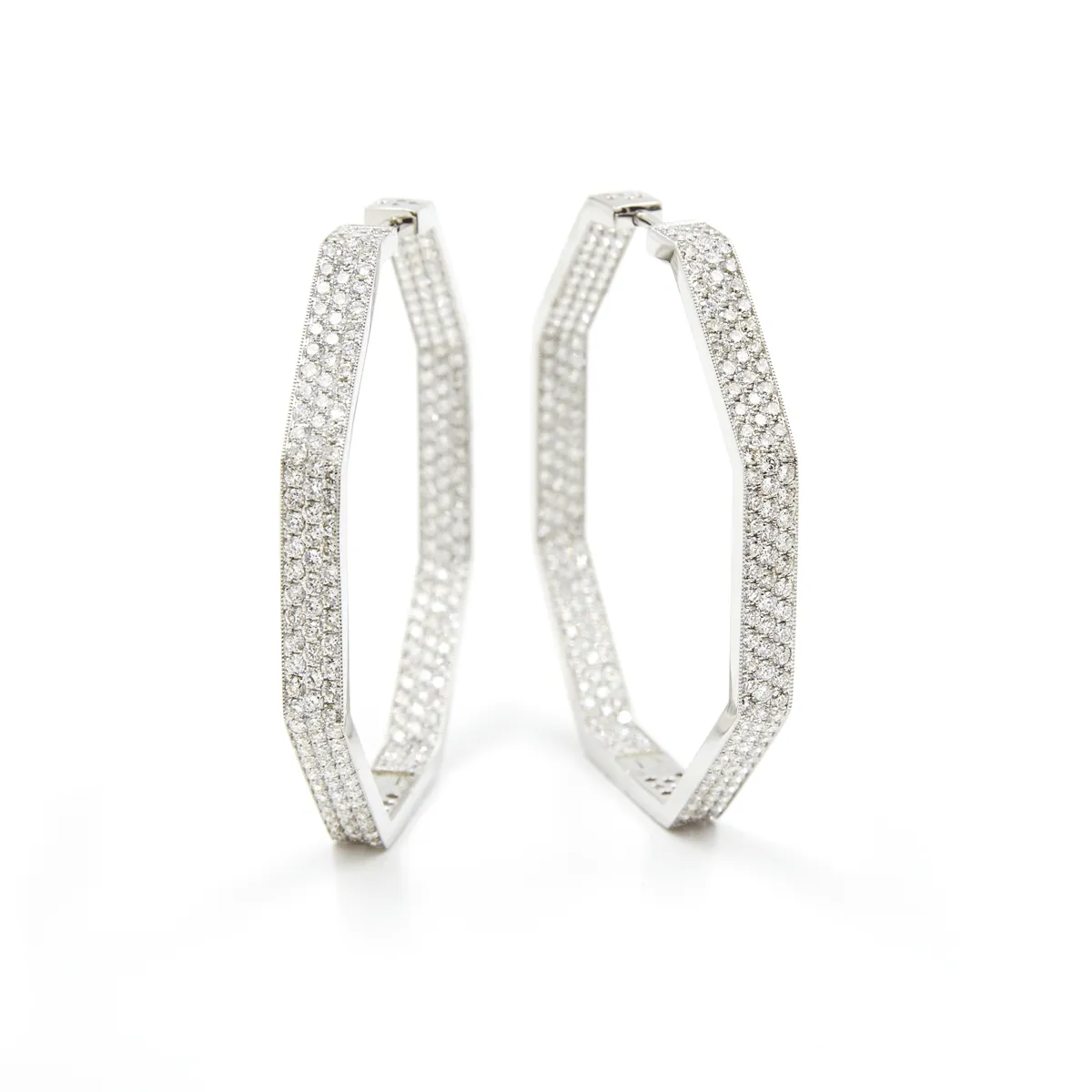 DIAMOND HOOP EARRINGS - CHRIS AIRE TRANSFORMATION DIAMOND EARRINGS