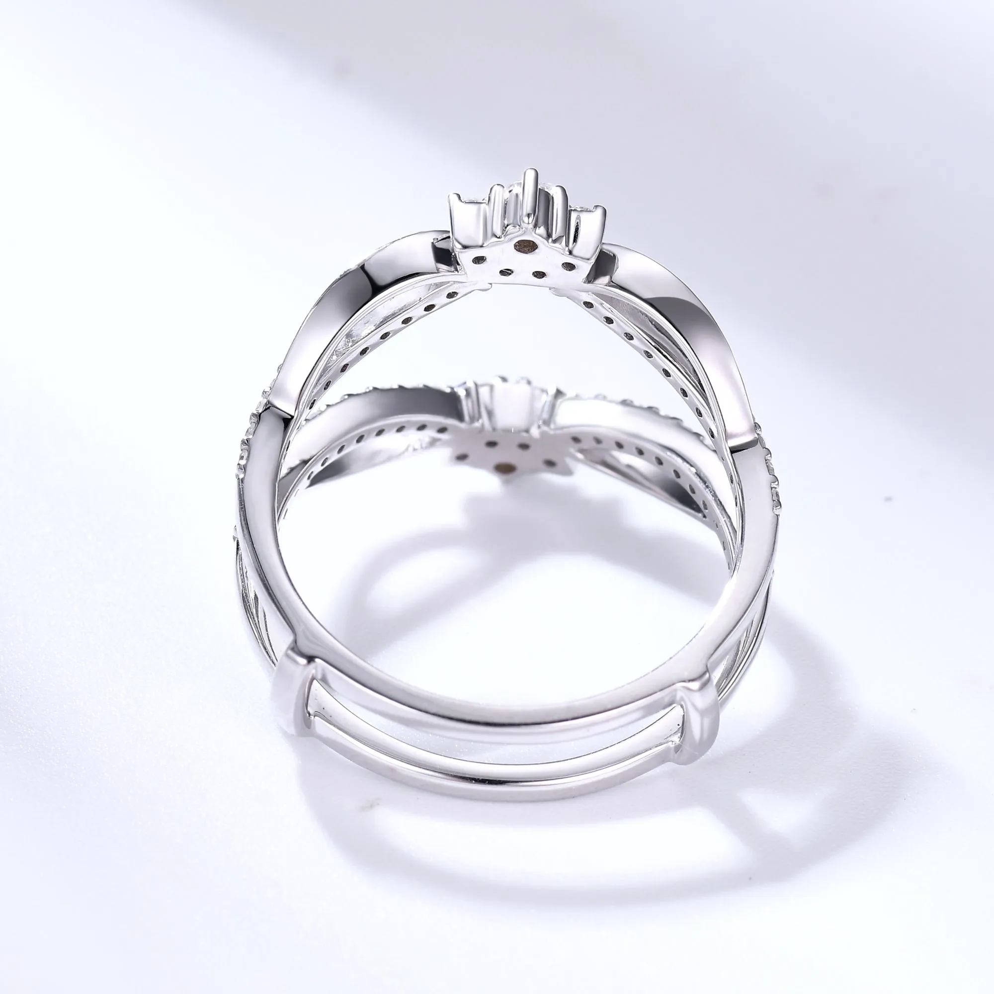 Diamond Vintage-Style Contour Enhancer Wedding Band Chevron Gold Ring for Women
