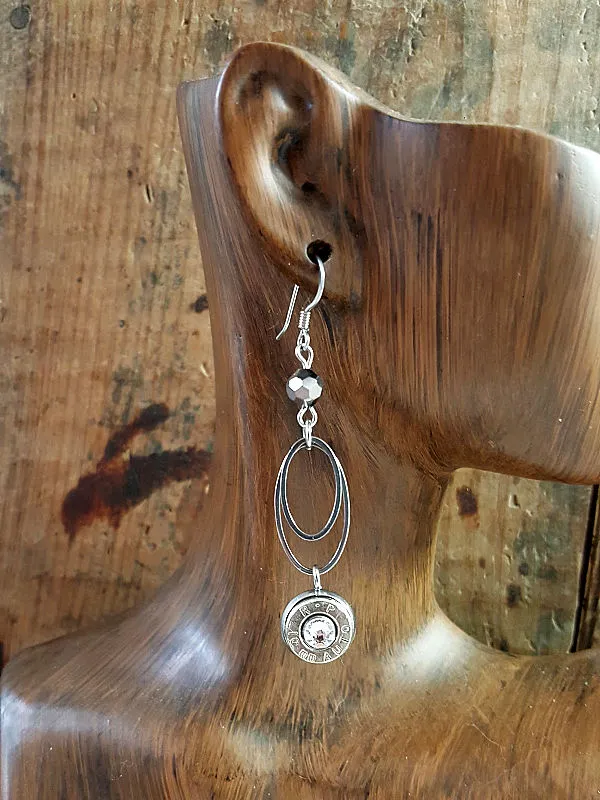Double Oval Fine Stainless Ring Bullet Dangles