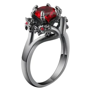 Dragon Rings For Women Men Europe America Punk Style Jewelry, Vintage Black Gold Color Zircon Fashion Finger Dragons Ring