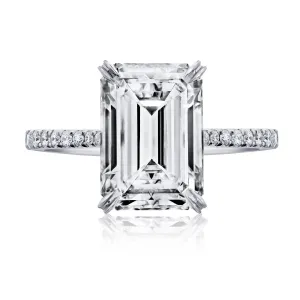 Emerald Cut Diamond Ring with Micro Pave, 5 CT