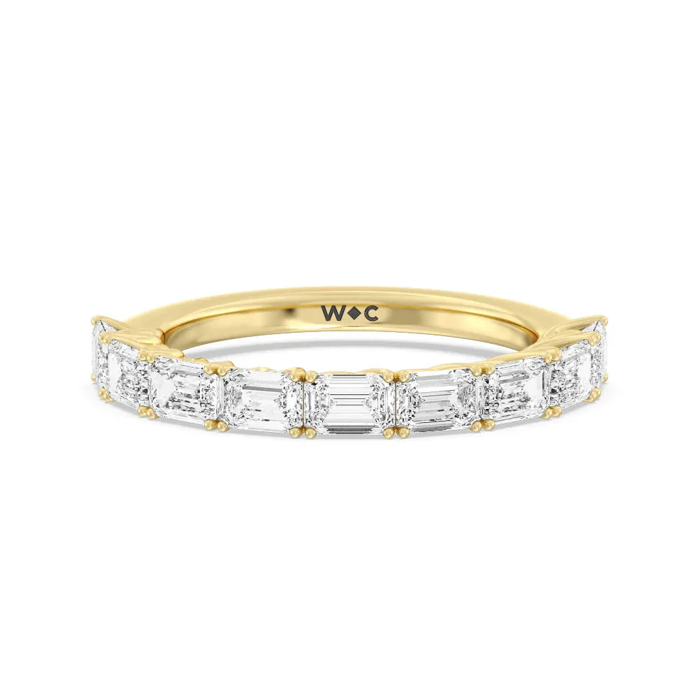 Emerald East-West Modern Trellis Anniversary Ring (E  VS )