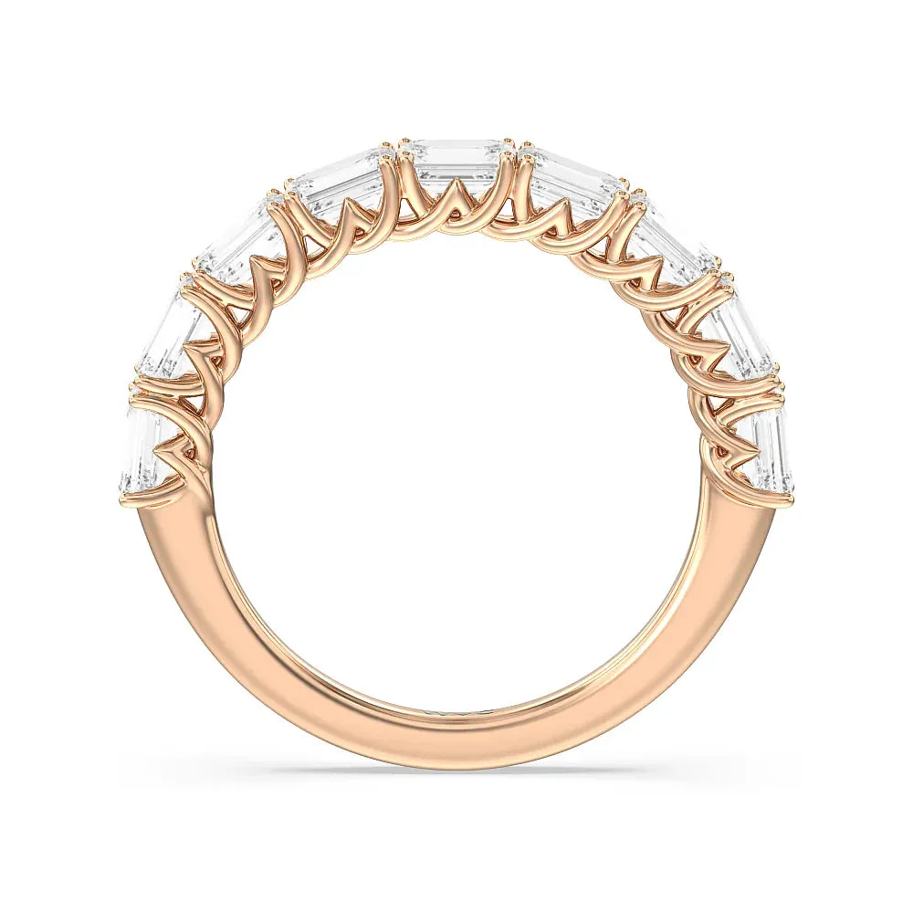 Emerald East-West Modern Trellis Anniversary Ring (E  VS )