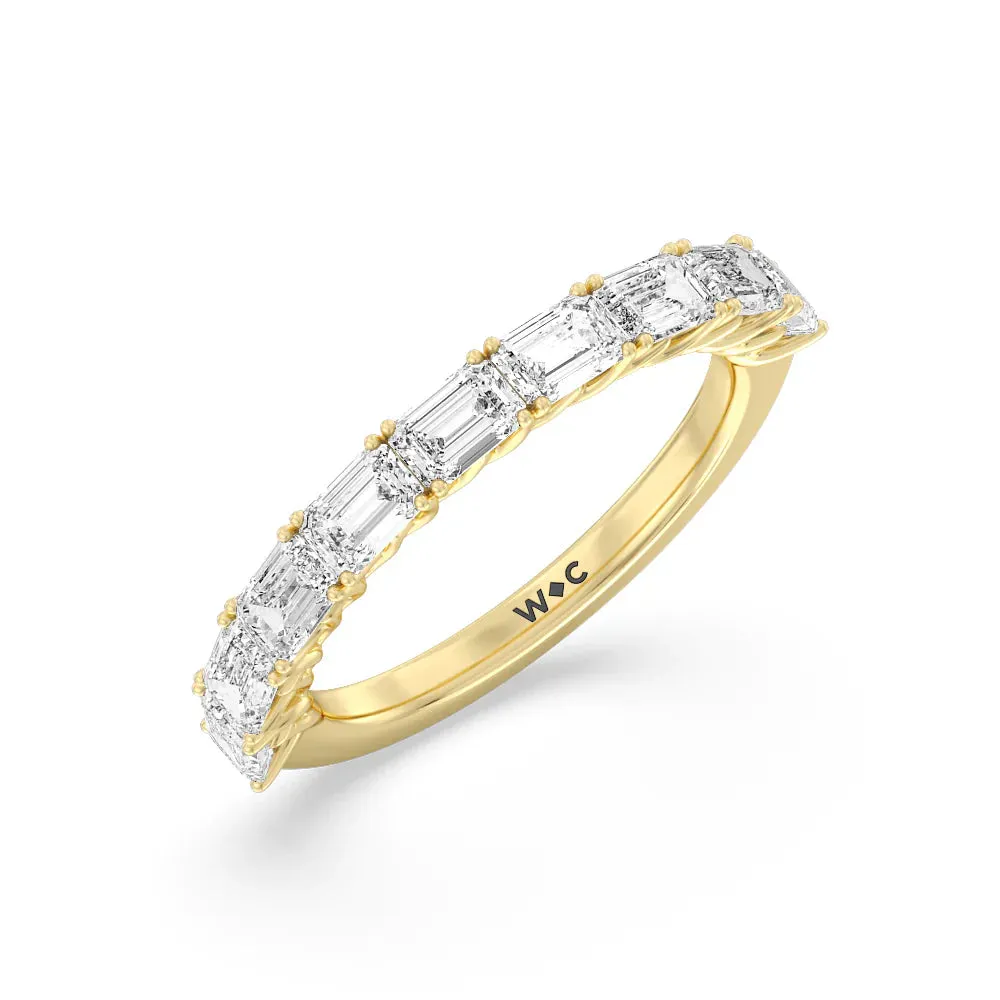 Emerald East-West Modern Trellis Anniversary Ring (E  VS )